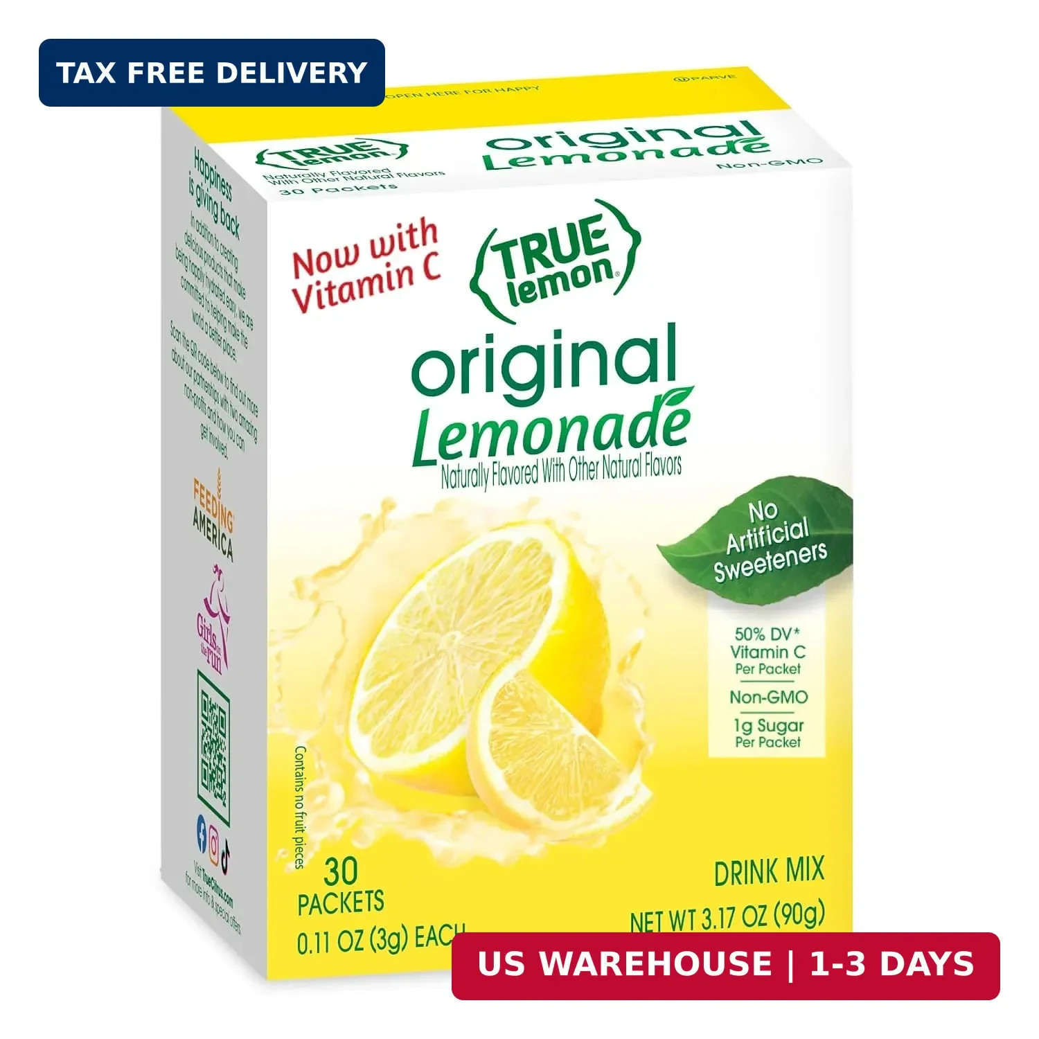 Original Lemonade Drink Mix (30 Packets) | Made from Real Lemon | No Preservativ