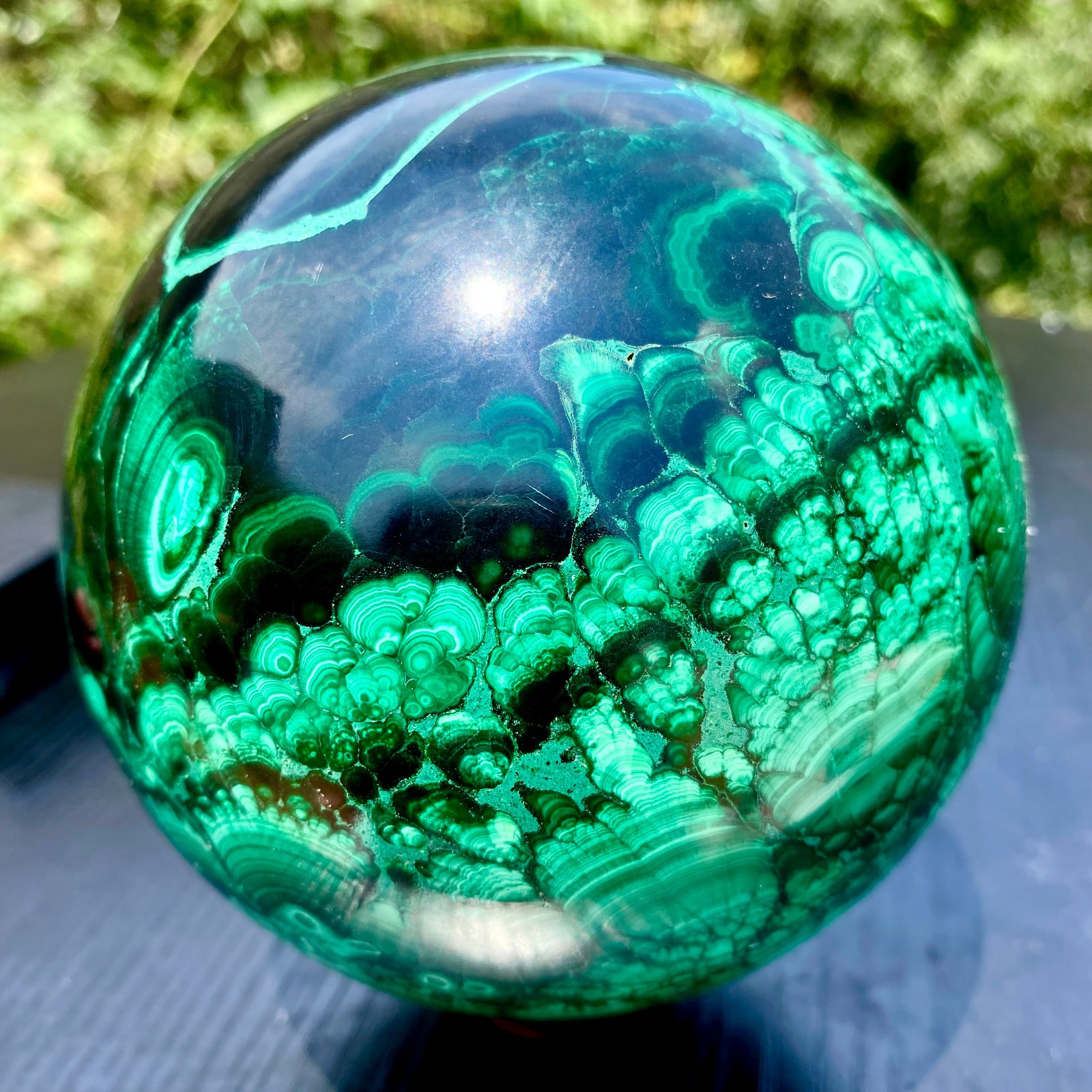 5.8LB  Natural Malachite Quartz Sphere Energy Crystal Ball Reiki Gift Decor Gem
