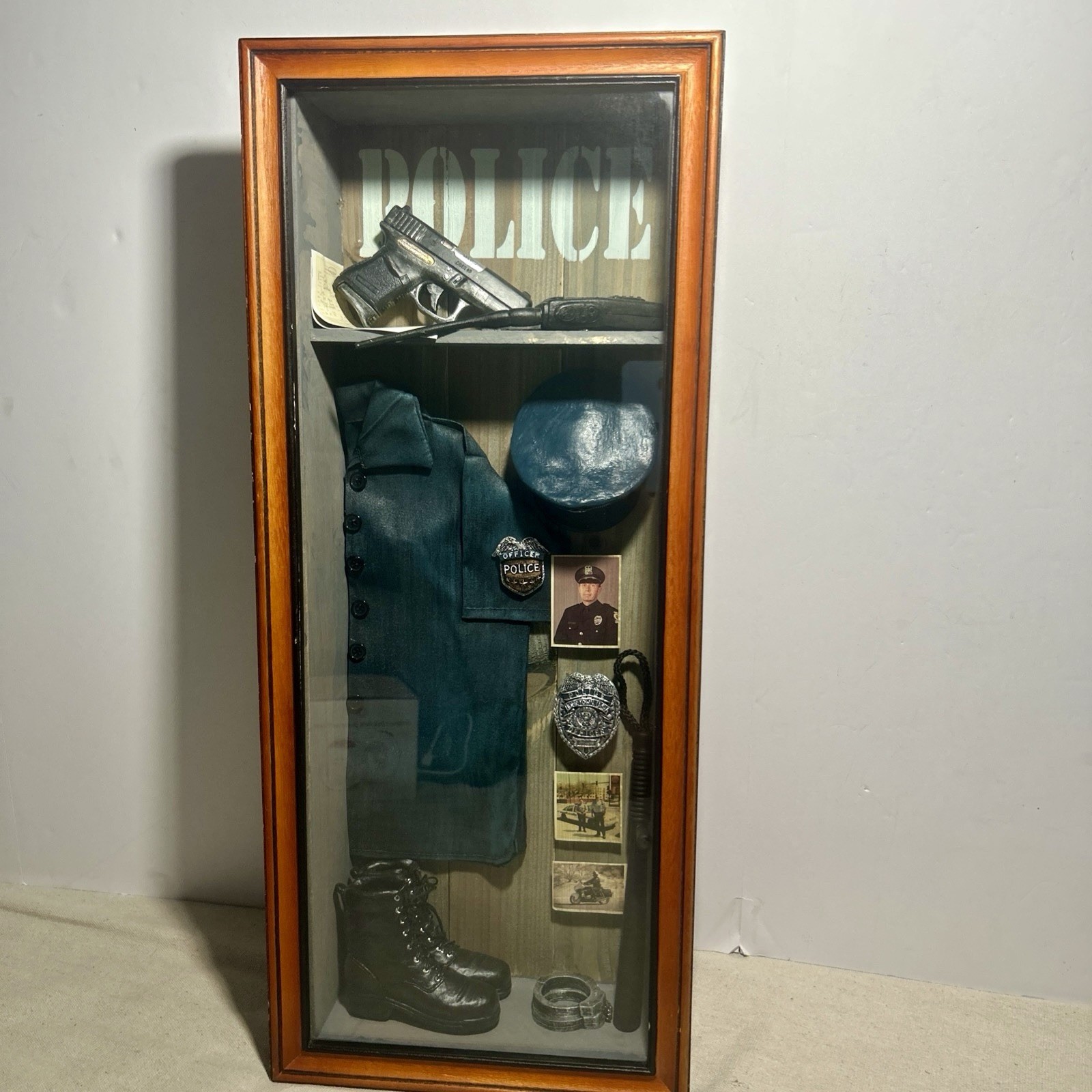 Vintage G.I. Joe Police Officer (1996) Shadow Box Display