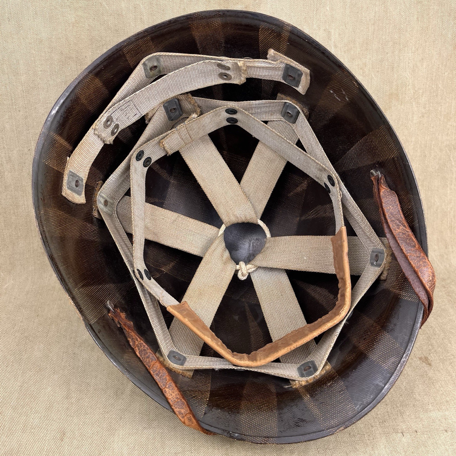 Original WWII Early Rayon Westinghouse M1 Helmet Liner Rare Chinstrap WW2
