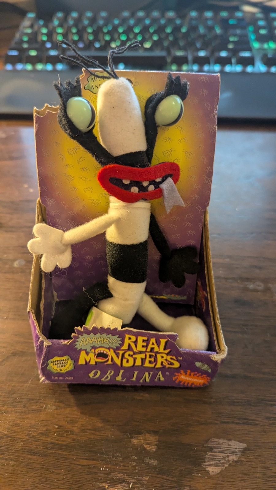 Vintage 1995 Nickelodeon Aaahh Real Monsters OBLINA Plush Doll/Original Pkg.