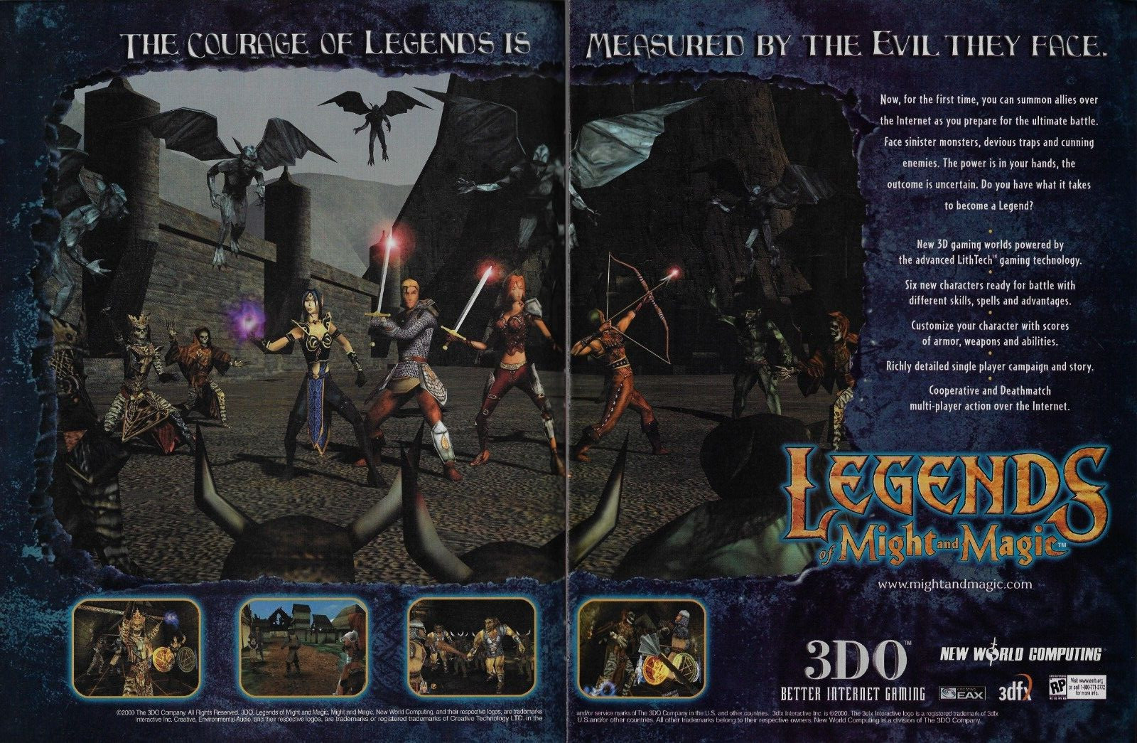 2000 Legends of Might & Magic Video Game Art 3DO Wizard Sword VINTAGE PRINT AD