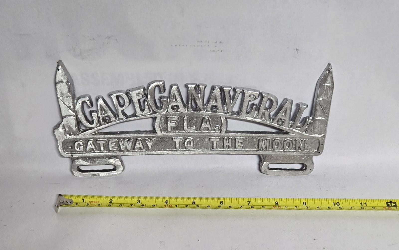 Vintage Cast Aluminum  Cape Canaveral Florida Topper Car Club Plaque