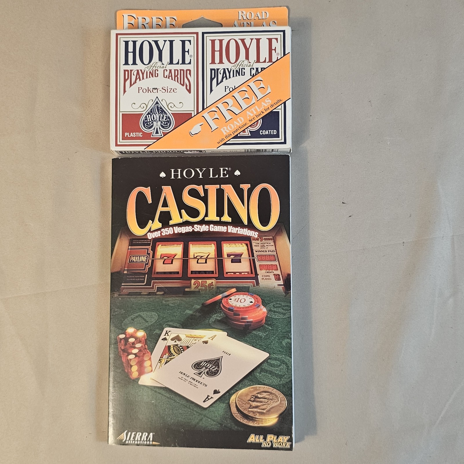 Hoyle Casino Strategy Book & Sealed Double Deck Playing Cards Lot 2000 Vintage 