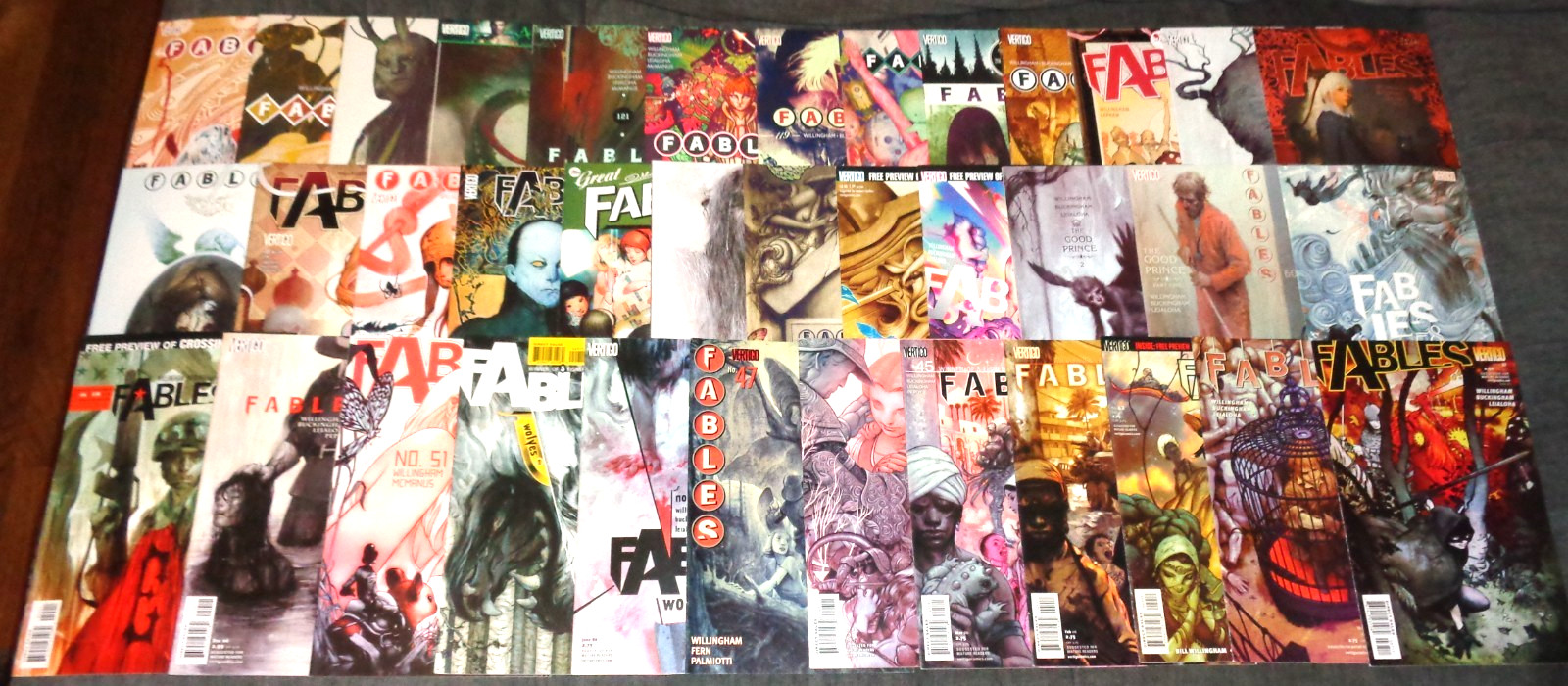 FABLES, DC VERTIGO comic book (LOT OF 37) ranging # 37- 132 (G-85)