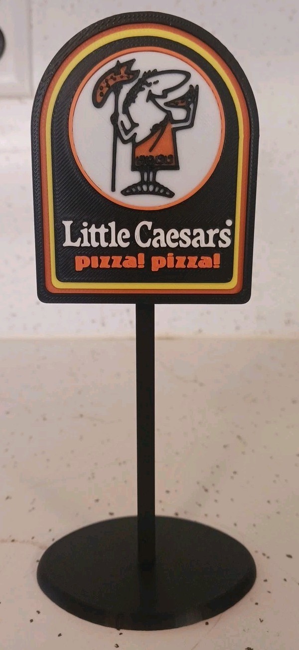 Little Caesars Pizza Miniature Restaurant Old Logo Sign Display Diorama 7