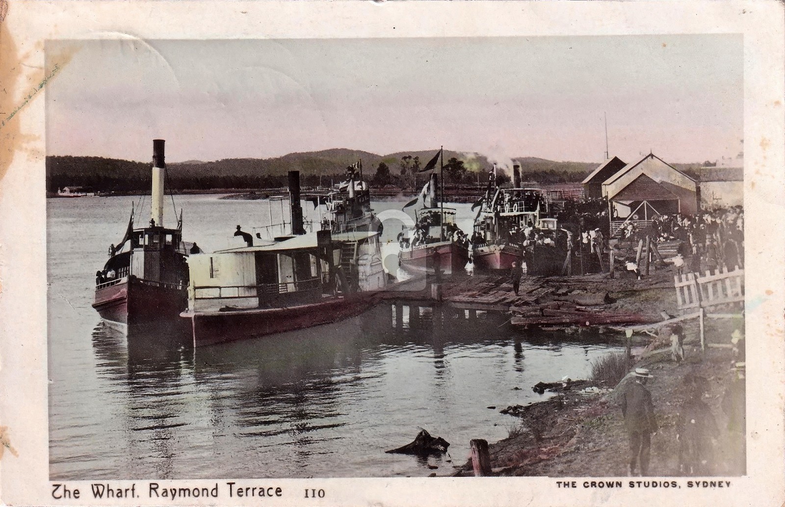 Raymond Terrace NSW Australia The Wharf c1908 RPPC Photo Postcard COPY