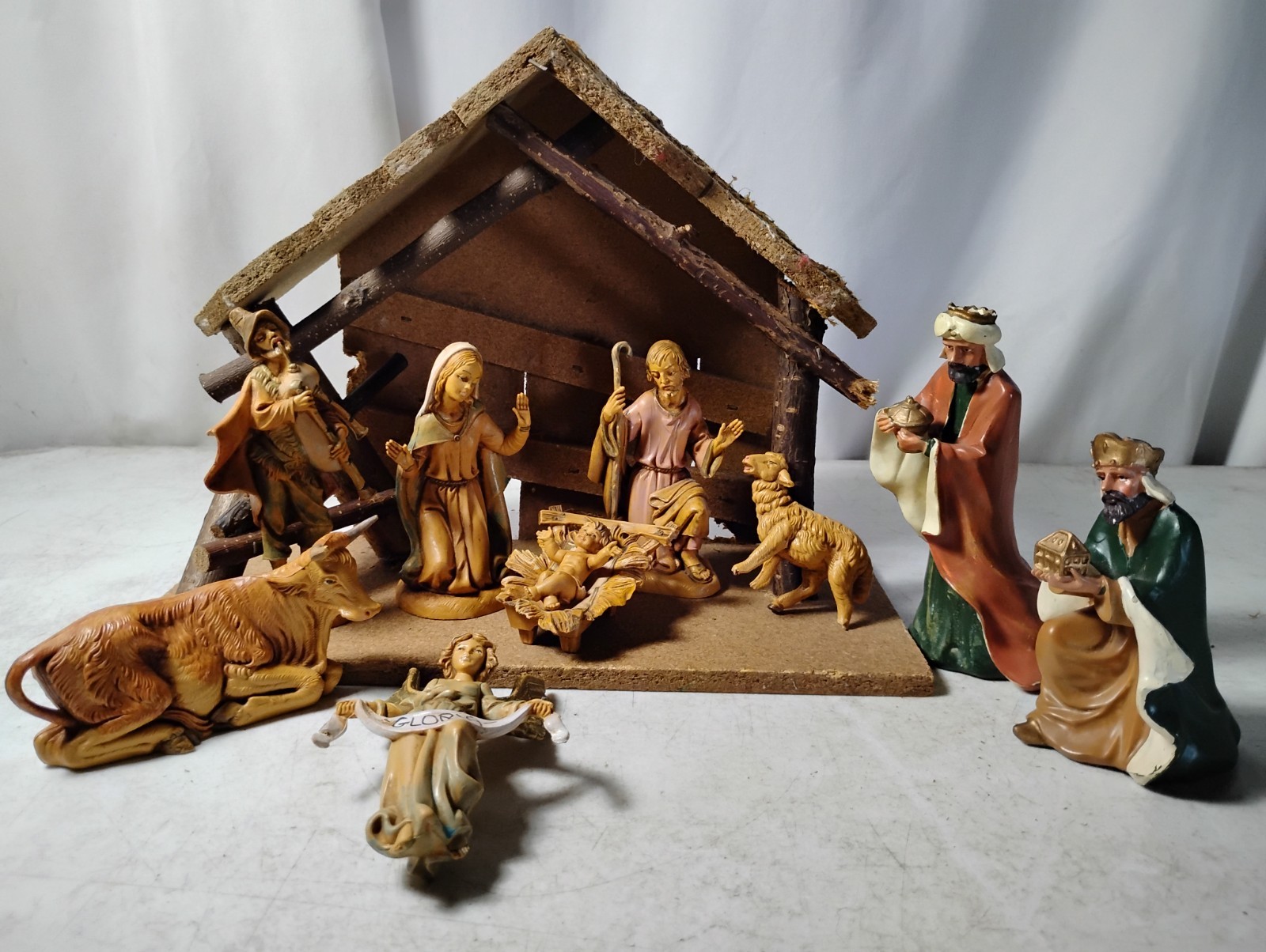 Vintage Italian Nativity Set Mid-Century Fontanini 10-Piece Holy Family Jesus