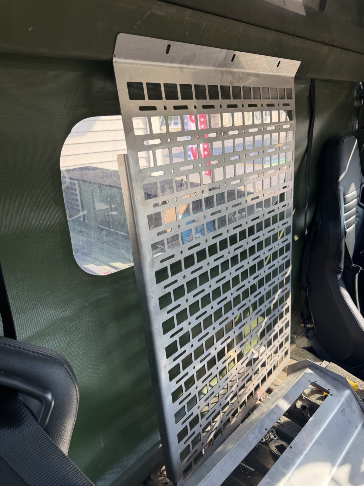 HMMWV HUMVEE Seat Back Central Molle Style Stainless Steel M998