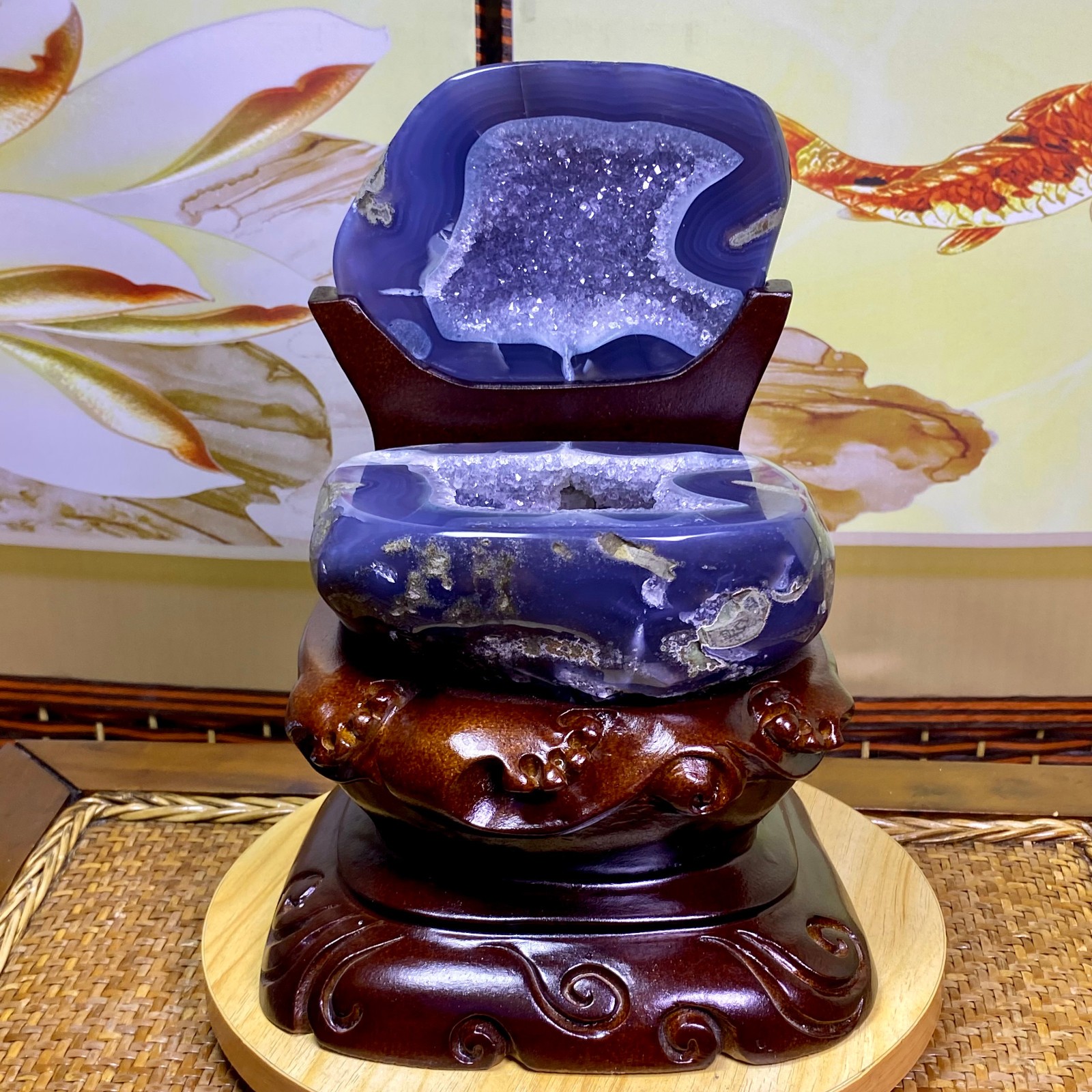10LB Natural amethyst Agate Treasure Basin Quartz Geode cluster Healing decor