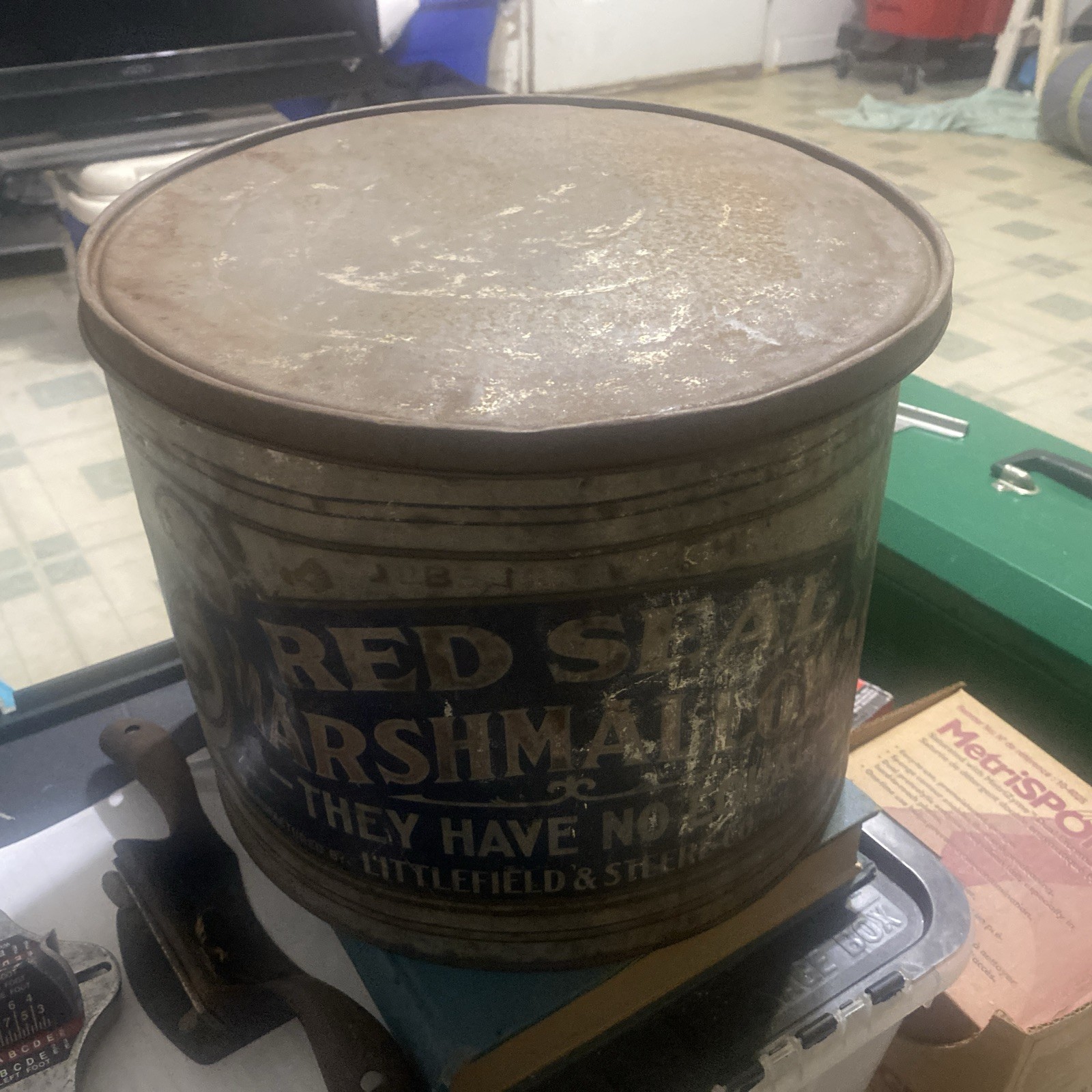 Vintage Red Seal 10 Pound Marshmallows Tin