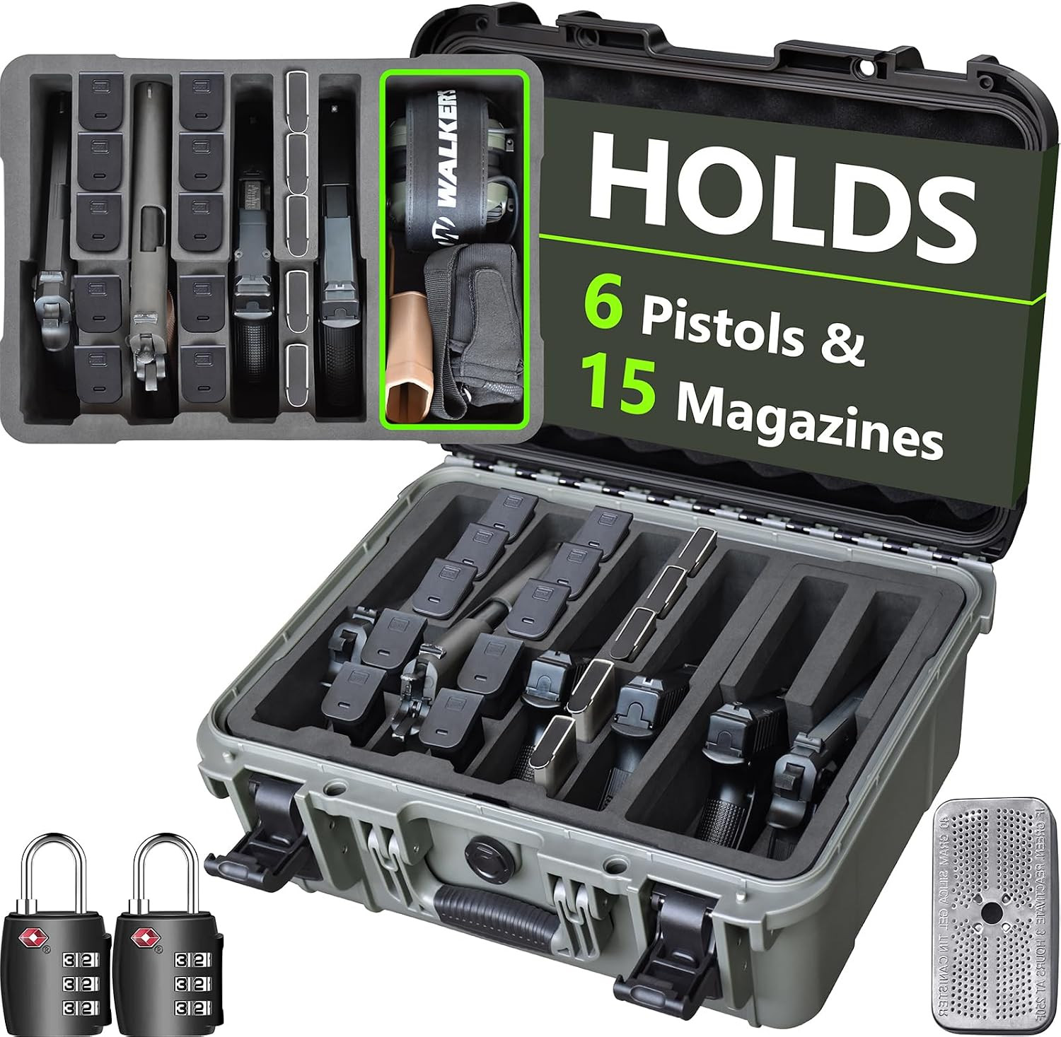 Gun Cases for Handguns, Pistol Case for Multiple Handguns with Modular Foam