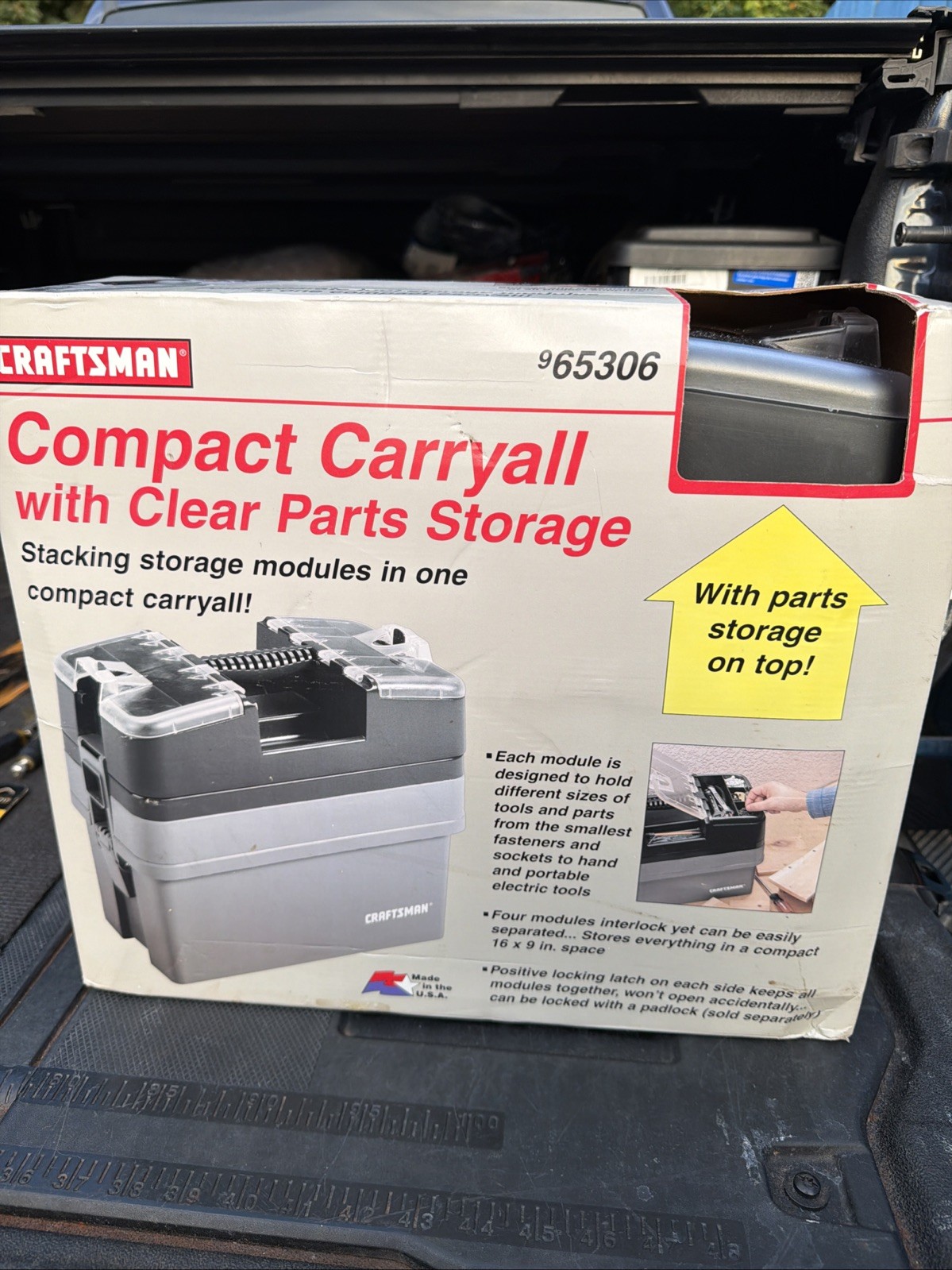 Rare Sears Craftsman Nos USA Compact Carryall W Clear Lid Parts Storage 65306