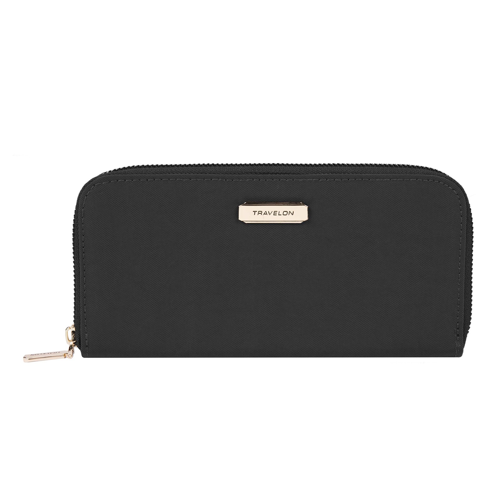 Travelon RFID Blocking Single Zip Wallet, Black