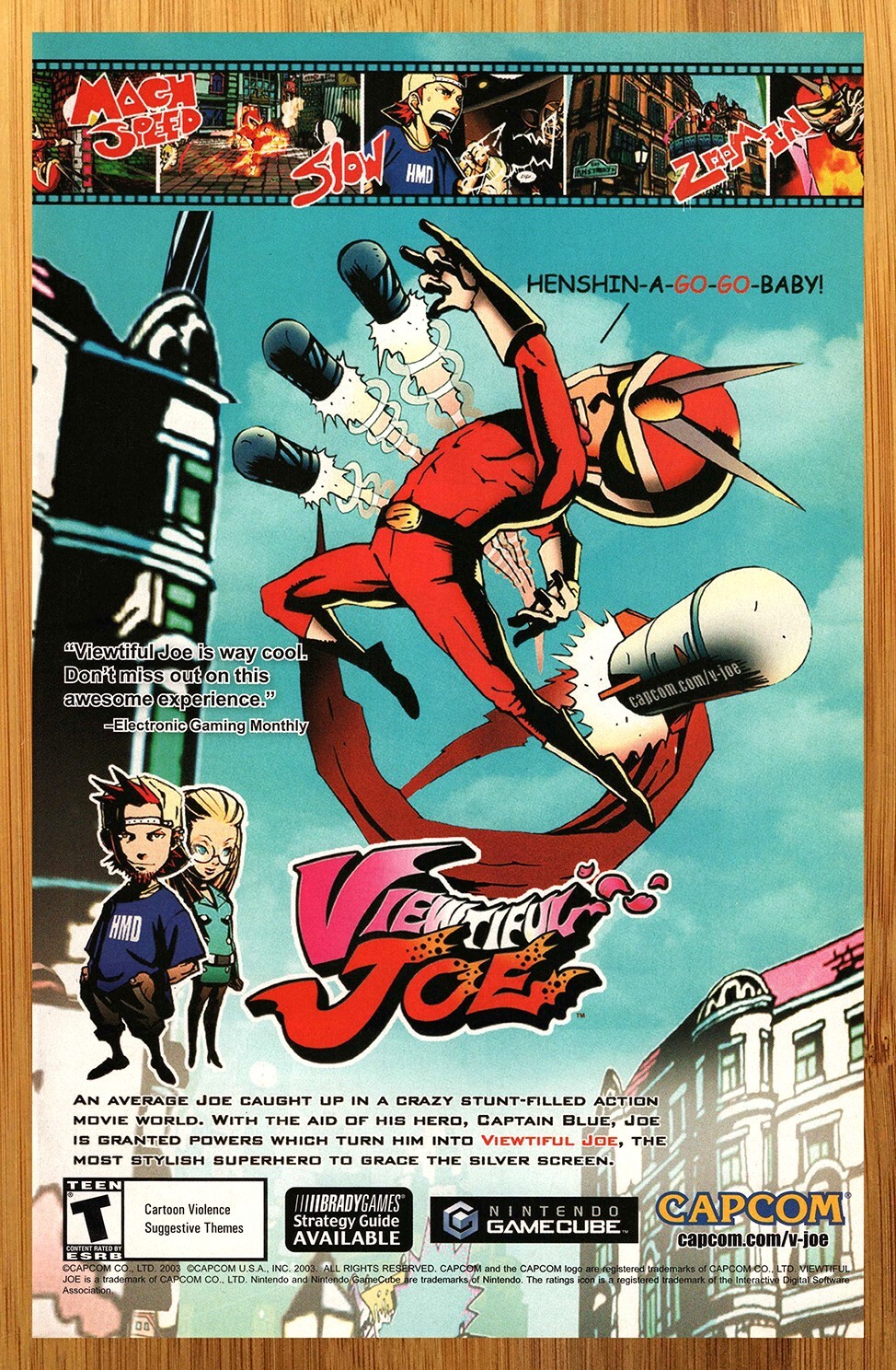 2003 Viewtiful Joe Gamecube PS2 Print Ad/Poster Authentic CAPCOM Retro Promo Art