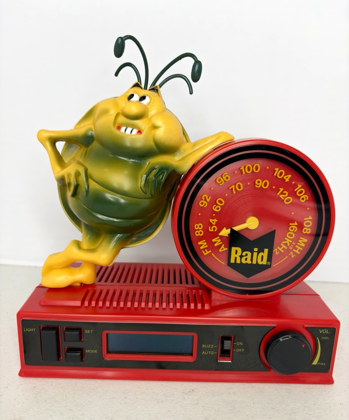 Vintage Raid Bug AM/FM Alarm Clock Radio SC Johnson Promotional Advertising Rare
