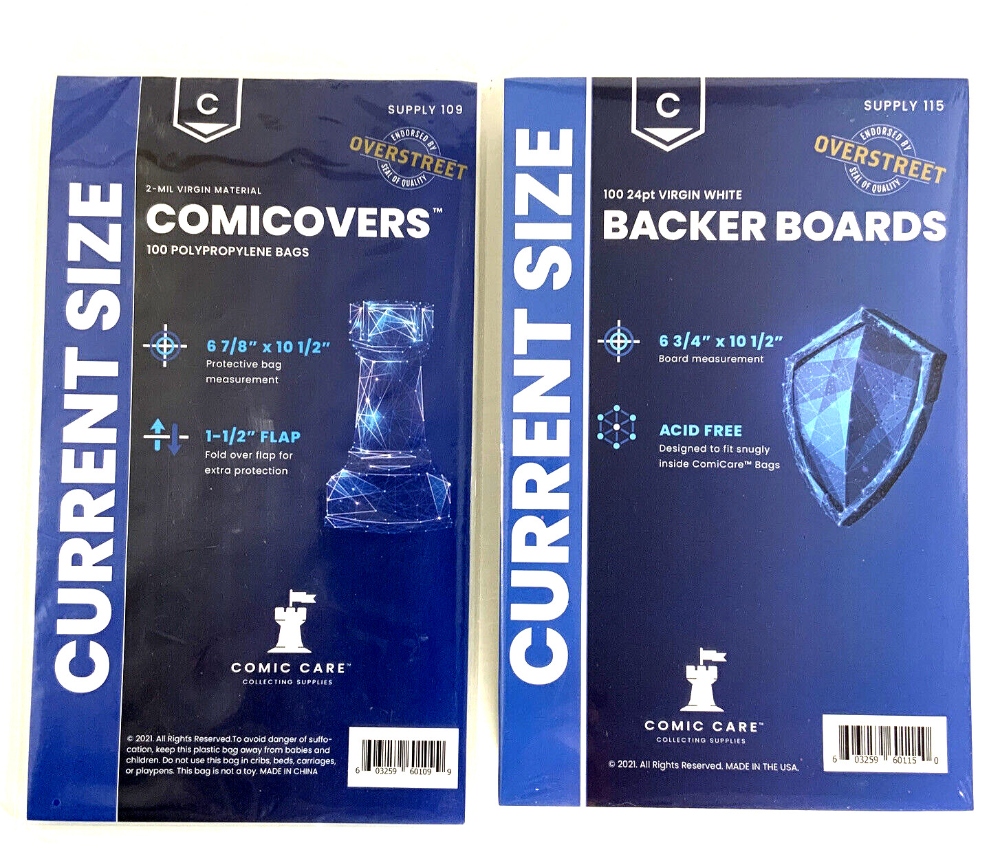 Comicare Premium Current Combo Comic 100 Bags & 100 Backing Boards New
