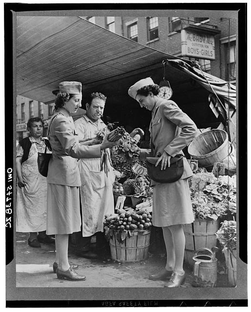 Photo:New York City NY 1940s Women at Street Market Produce Stall
