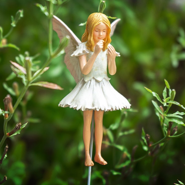 ❦ New CICELY MARY BARKER Flower Fairy Garden Stake CARNATION Figurine Planter