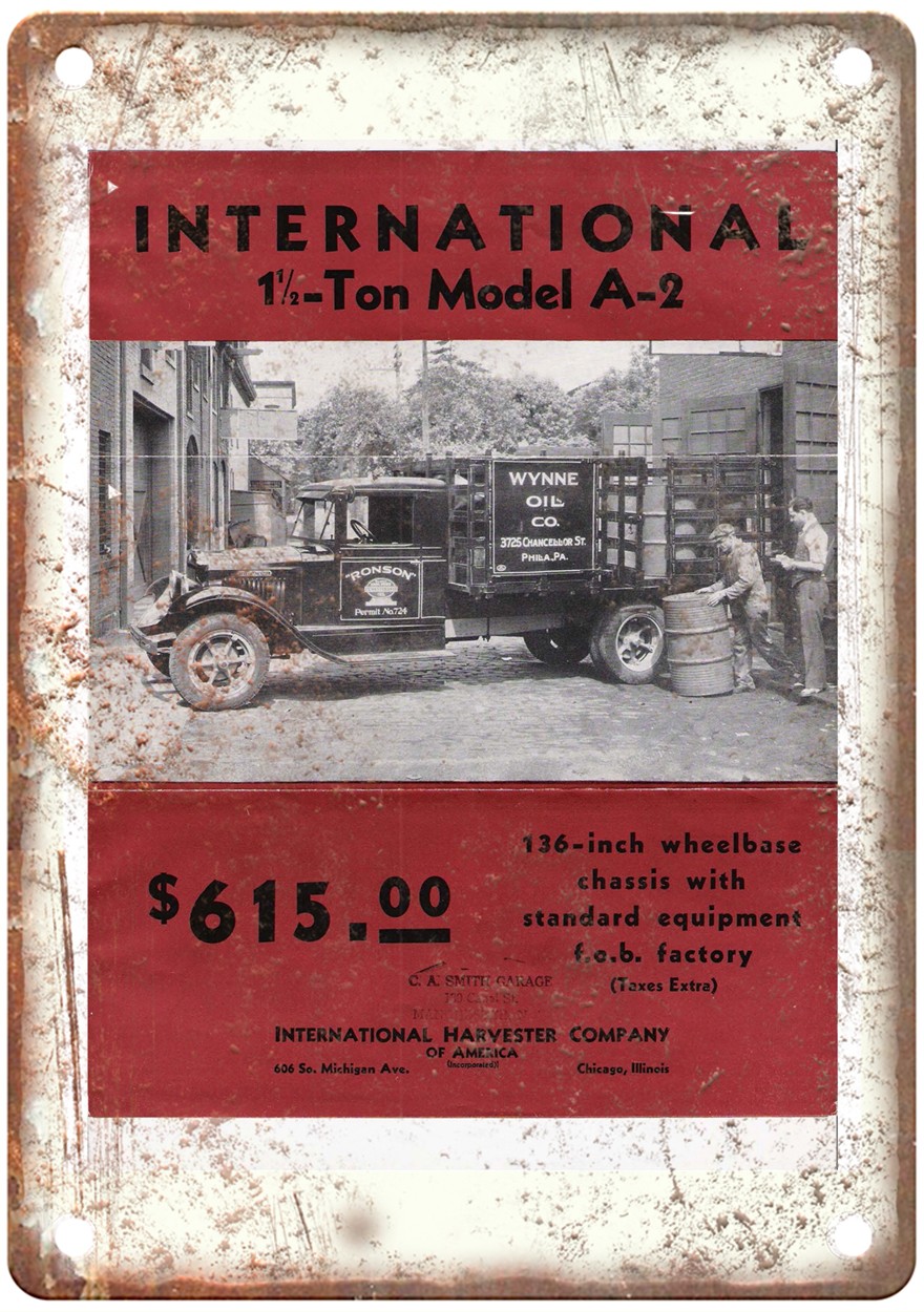 1932 International A Vintage Auto Ad Retro Look Metal Sign AN3348
