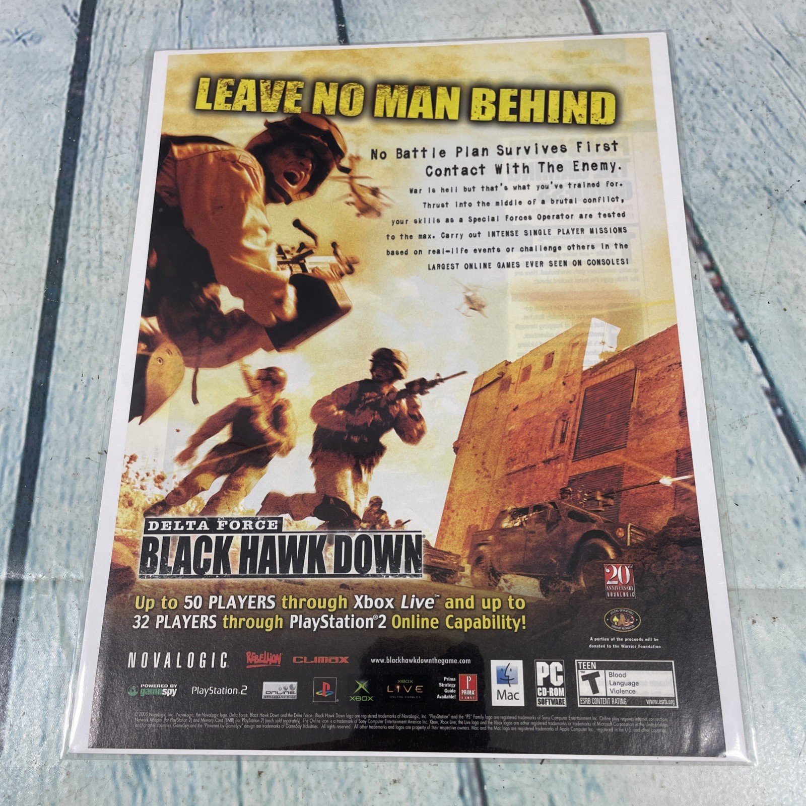 2005 Delta Force Blackhawk Down Game Vtg Print Ad/Poster Promo Art Magazine Page