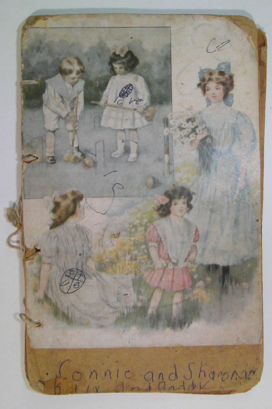 Antique 1910s Handmade Scrapbook Album Children Ads Ephemera GOLD DUST FAIRBANK