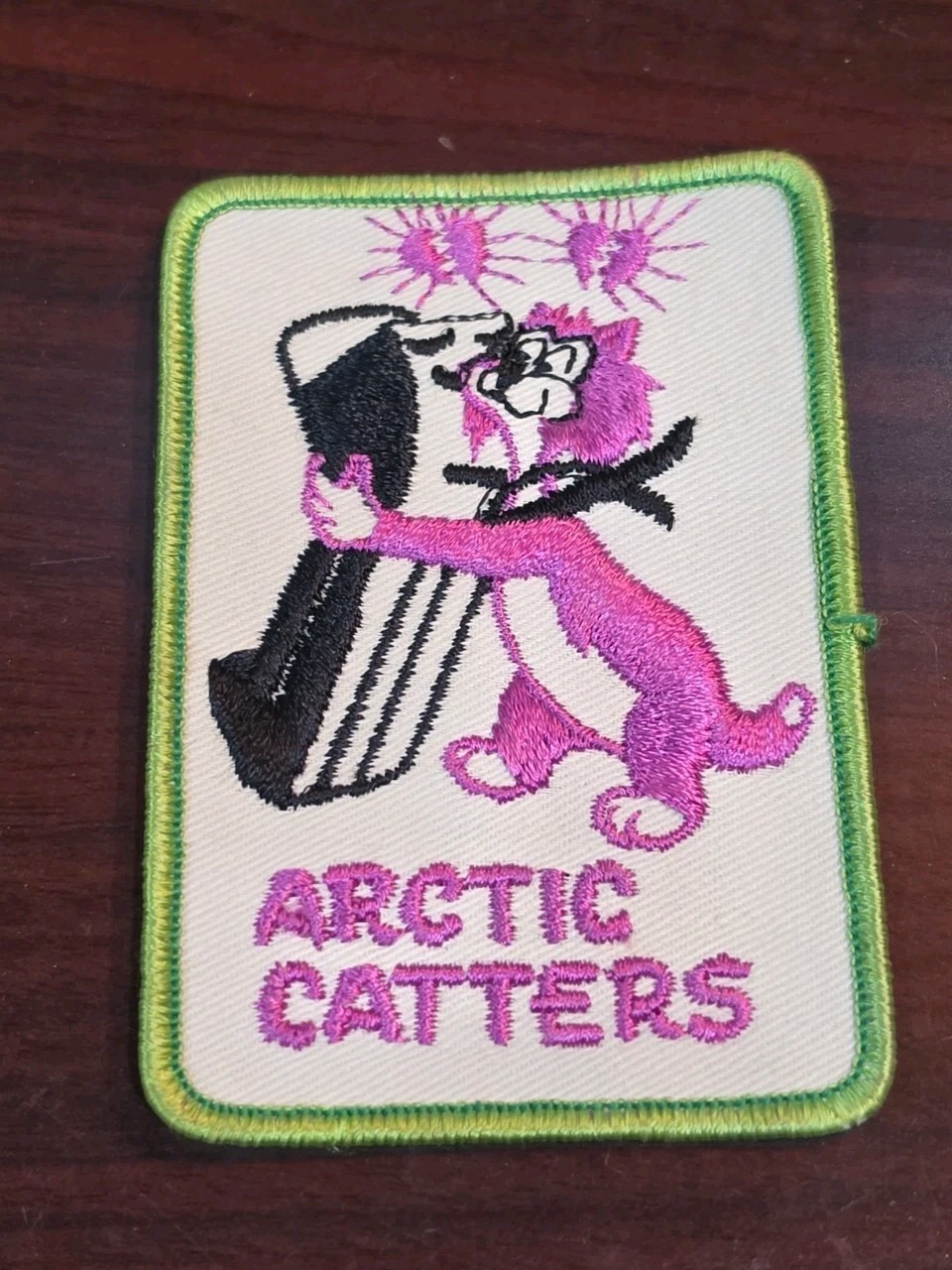 ARCTIC CAT CATTERS SNOWMOBILE EMBROIDERED SEW ON PATCH KING - RARE KITTY SLED 