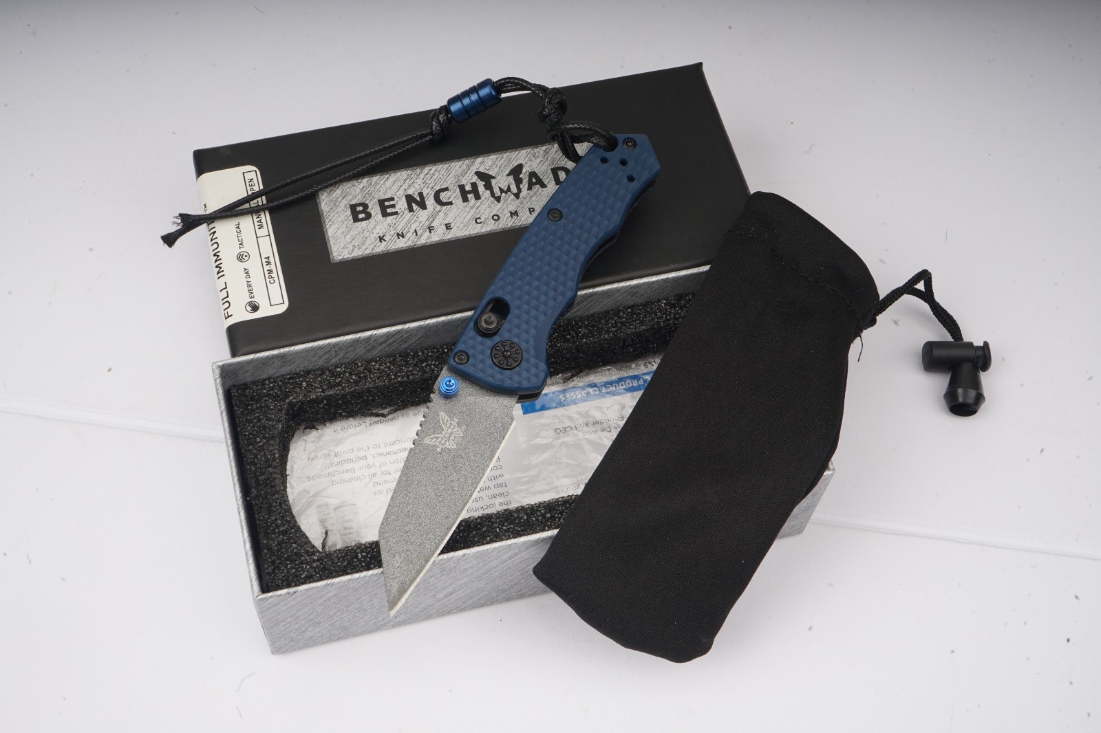 Benchmade 290BK-1 CPM-M4 Full Immunity Flat Dark Nylon Fiber Pocket Knife EDC