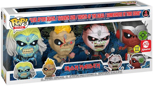 Iron Maiden - FUNKO POP ROCKS: Iron Maiden - Eddie 4PK Glow in the Dark Box Set