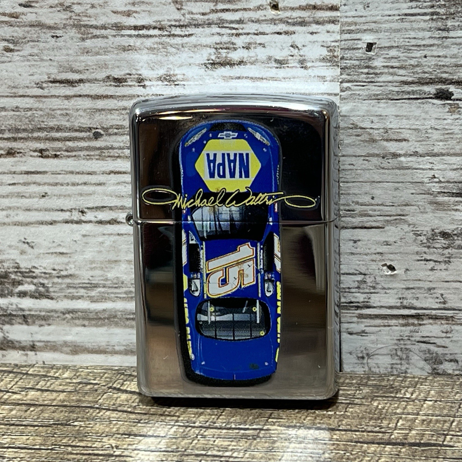 ZIPPO 2005 NASCAR MICHAEL WALTRIP #15 NAPA RACECAR CIGARETTE LIGHTER CHROME
