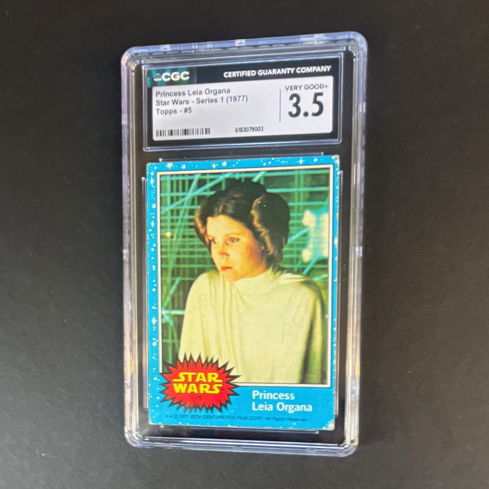 Topps 1977 Star Wars Series 1 Base Set #5 Princess Leia Organa CGC 3.5 Card