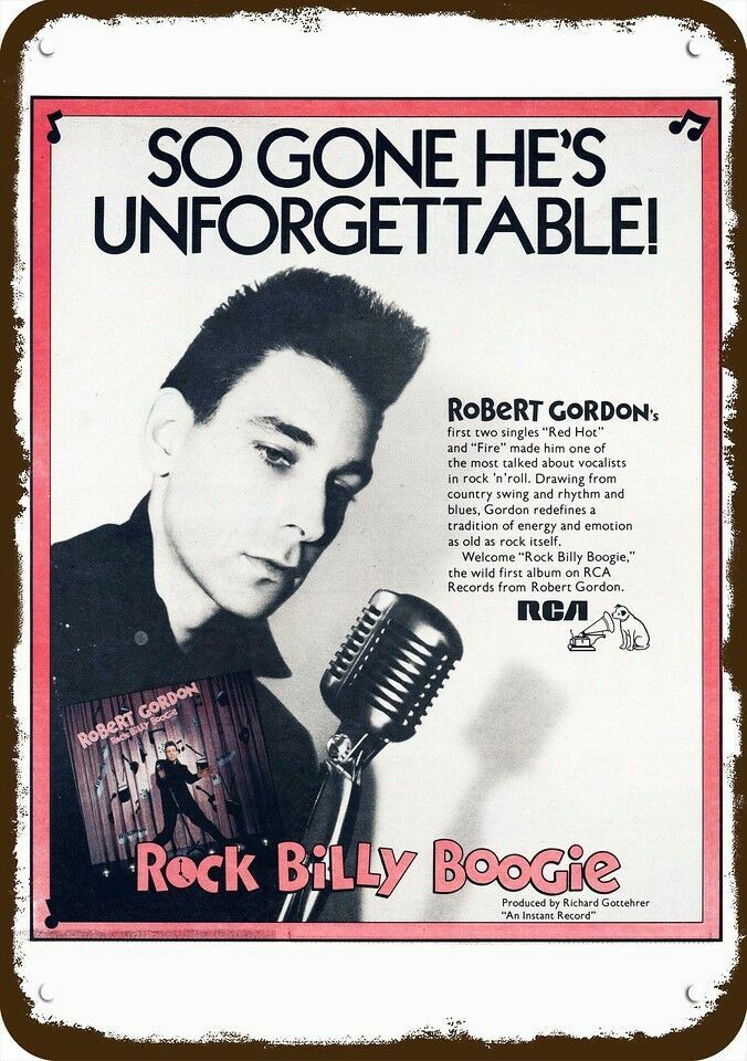1979 ROBERT GORDON ROCK BILLY BOOGIE Vintage-Look *DECORATIVE REPLICA METAL SIGN