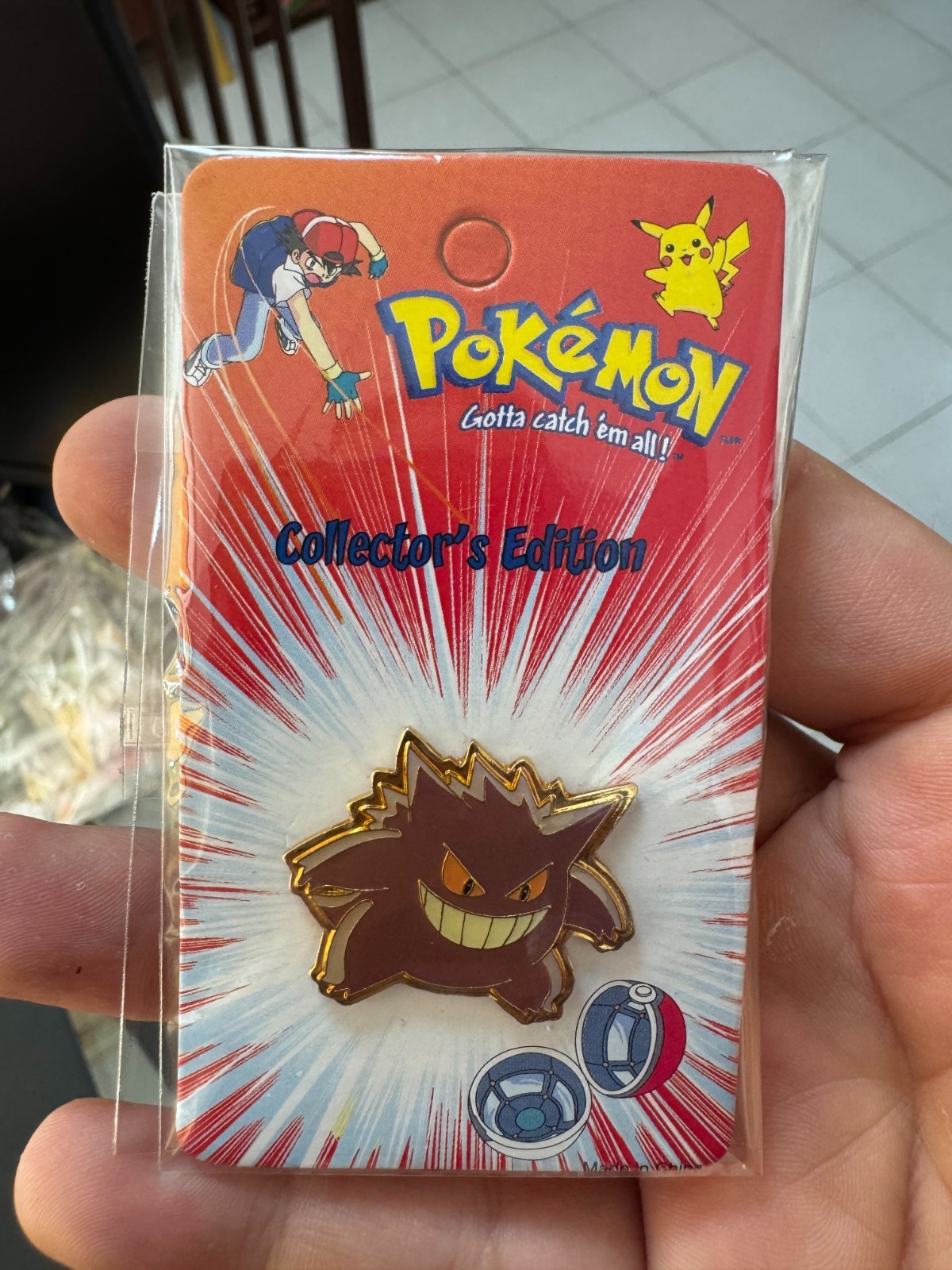 1999 Pokémon Gengar Vintage Pin – UNPUNCHED – Nintendo Licensed