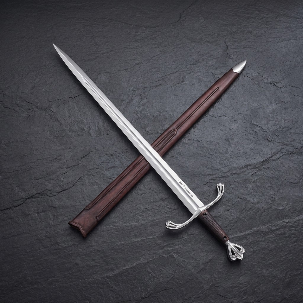 Hand Forged Premium Viking Wolf Sword High Carbon Steel Luxury Leather Scabbard