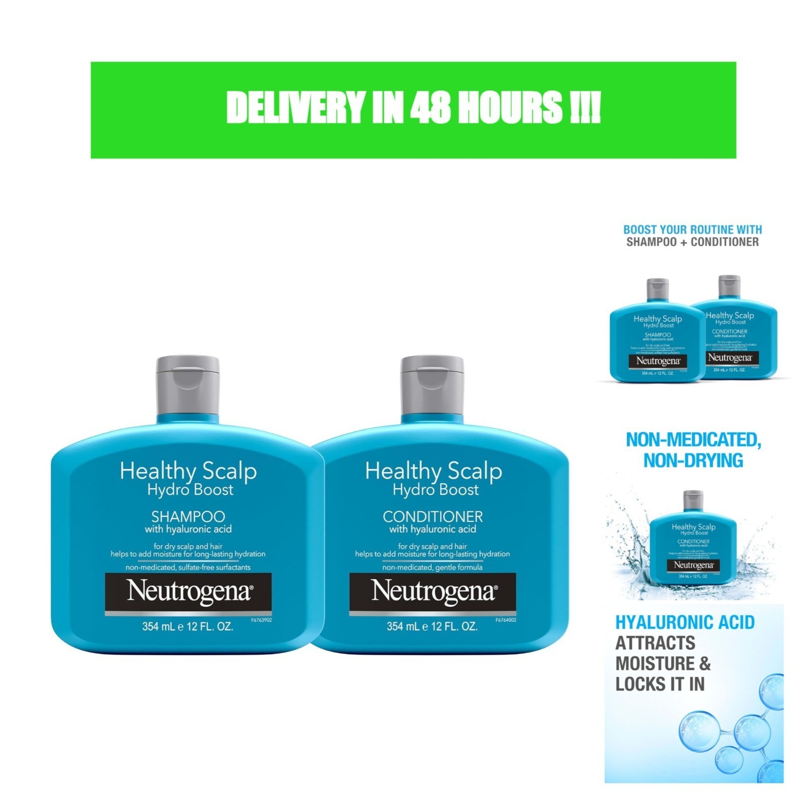 Neutrogena Healthy Scalp Hydro Boost Shampoo Conditioner Set 24 fl oz