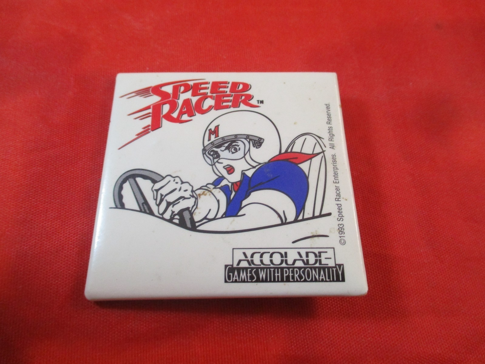 Speed Racer Accolade Super Nintendo SNES Video Game 1993 Retro Promo Pin Pinback