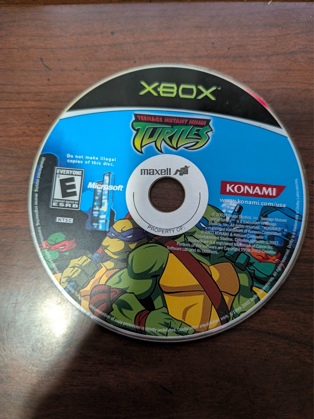 Teenage Mutant Ninja Turtles (Microsoft Xbox, 2003) NO TRACKING - DISC ONLY 9147