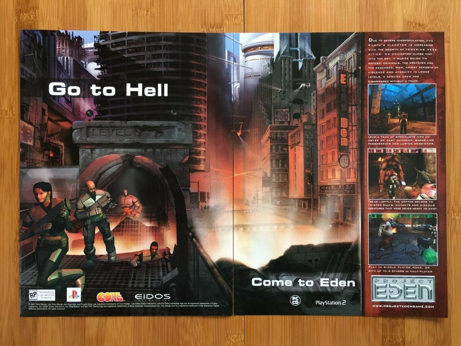 Project Eden PS2 PC 2001 Print Ad/Poster Official Eidos Video Game Promo Art 