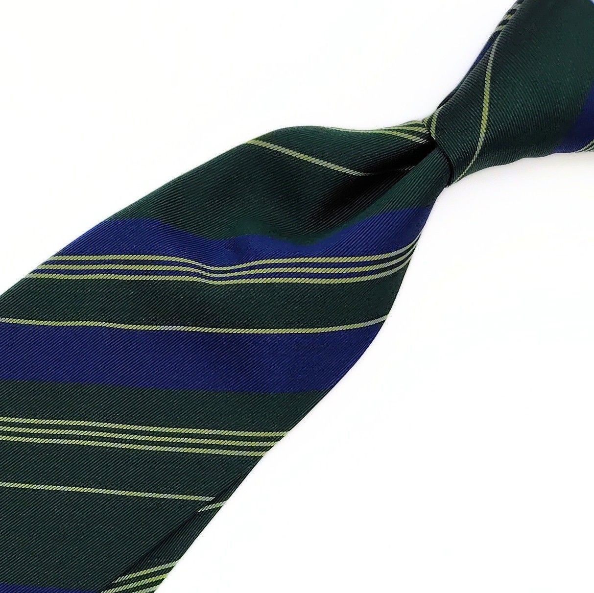 Brand new TIE YOUR TIE Tie Made in Italy 100 Silk Green Stripe