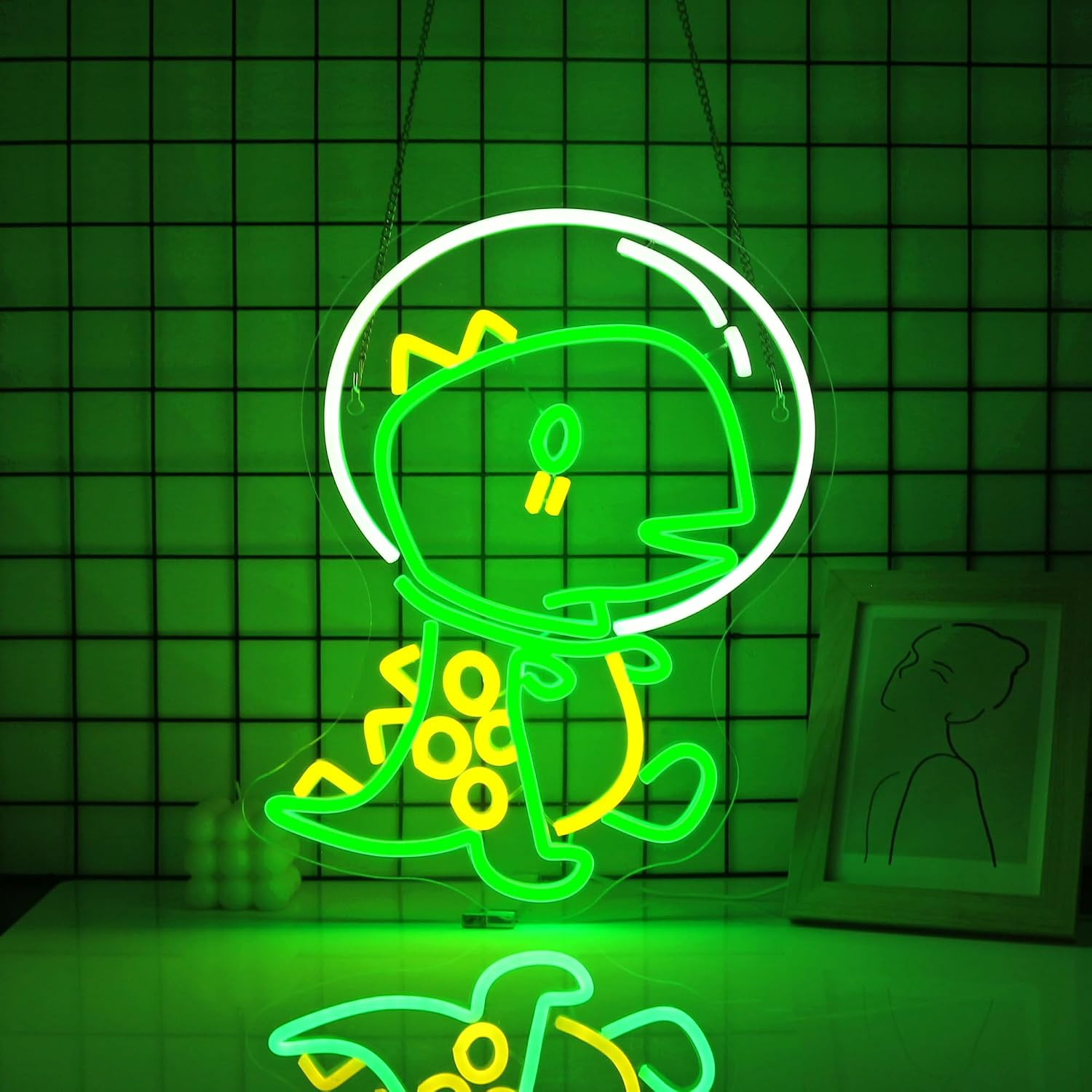 Neon Sign -  Dinosaur Neon Signs for Wall Decor, Dinosaur Green Light