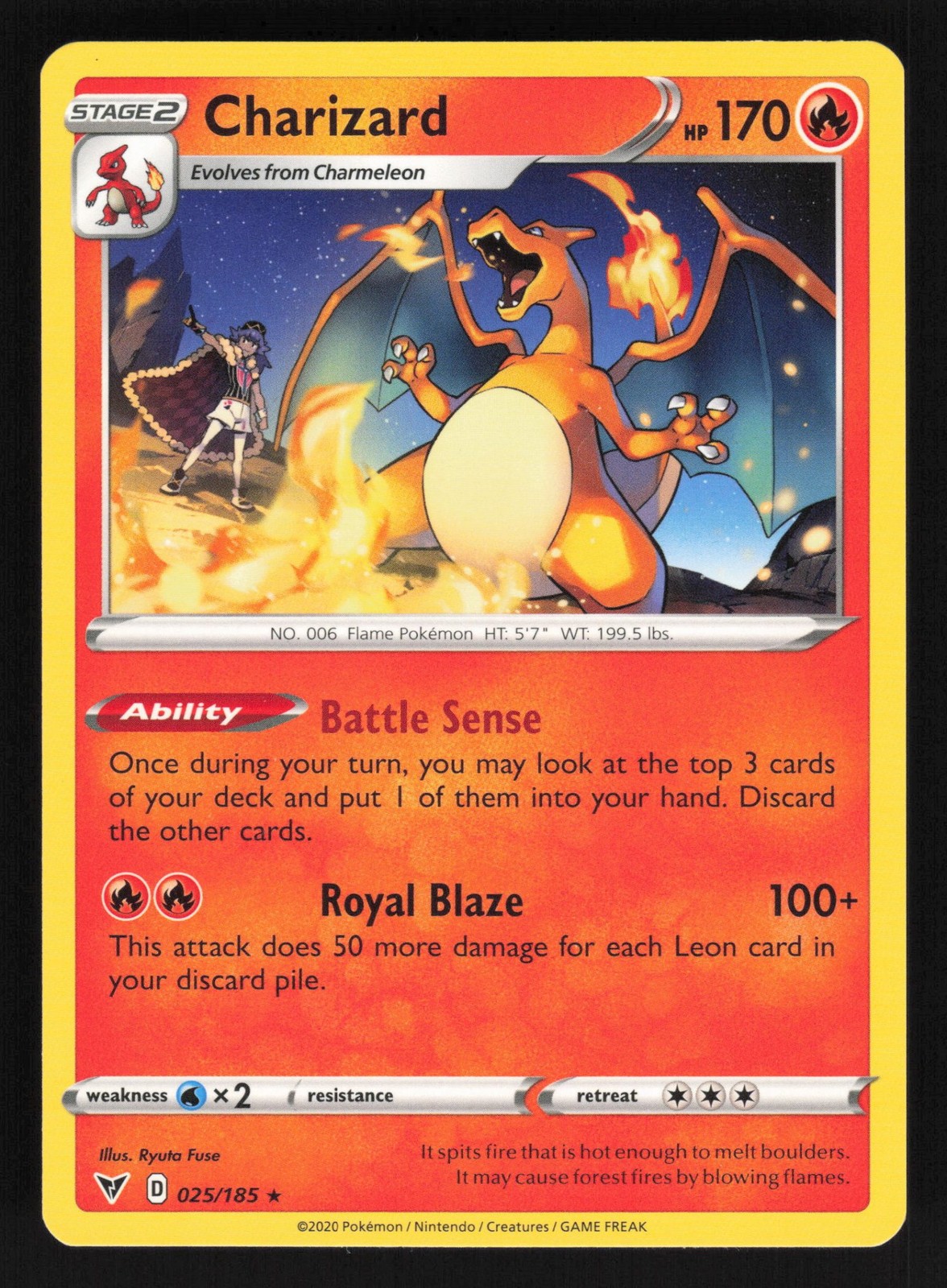 English NM Charizard 025/185 SWSH04 Pokemon SWSH04: Vivid Voltage