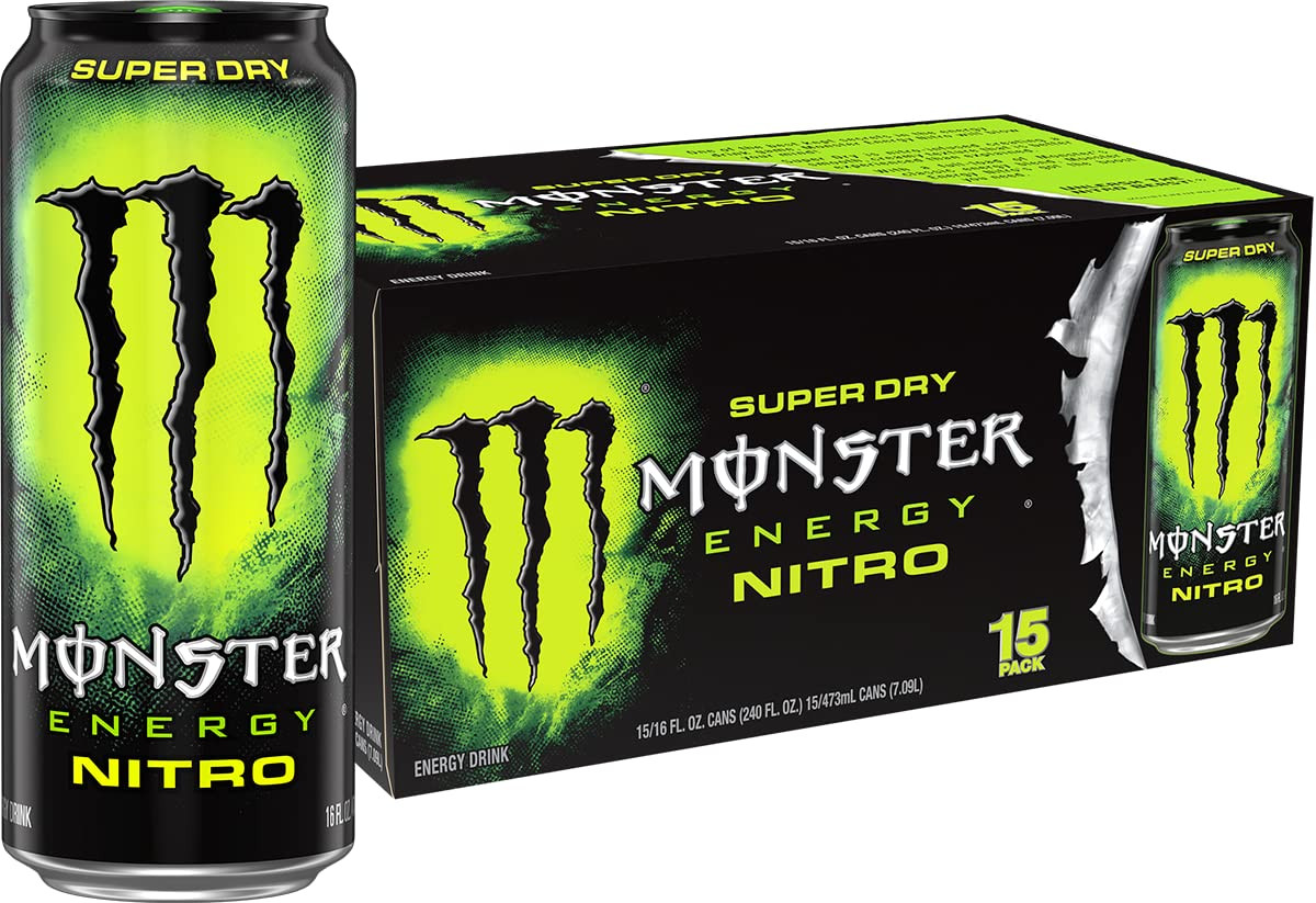 Energy Nitro Super Dry, Maximum Strength, Energy Drink, 16 ounce | Pack of 15