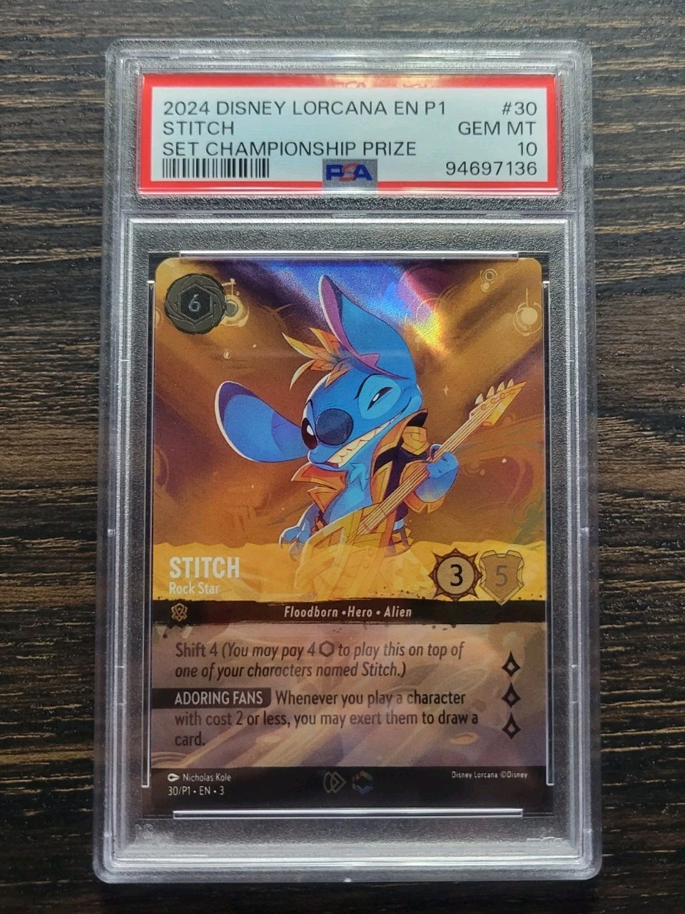 2024 Disney Lorcana En P1 Set Championship Prize #30 Stitch PSA 10 GEM MINT