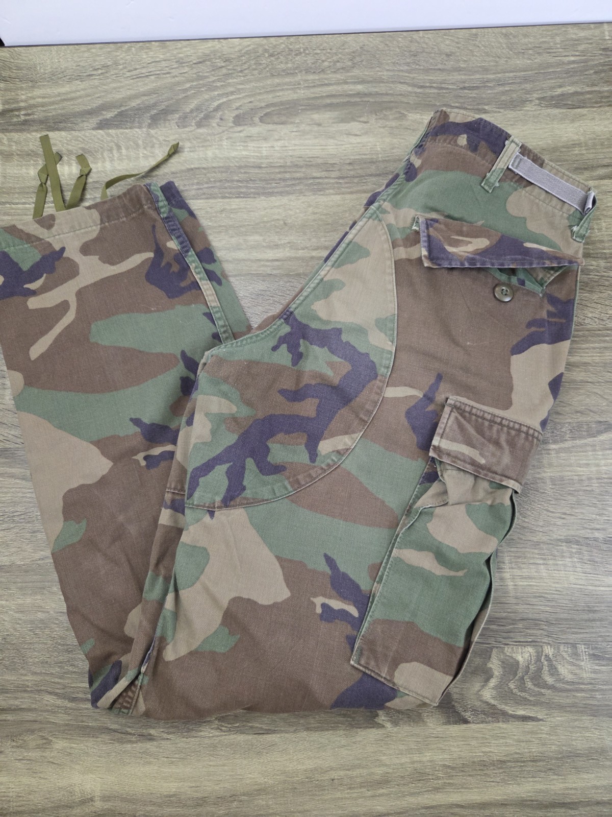 VTG Military Woodland Camo BDU Pants Trousers Men's Size Small Long Hot Weather