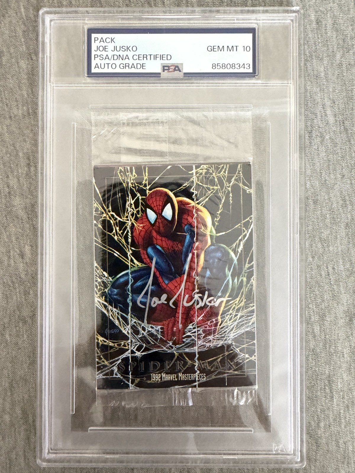 1992 MARVEL MASTERPIECES PROTOTYPE SEALED PACK SIGNED SPIDERMAN 1/1 PSA 10 AUTO