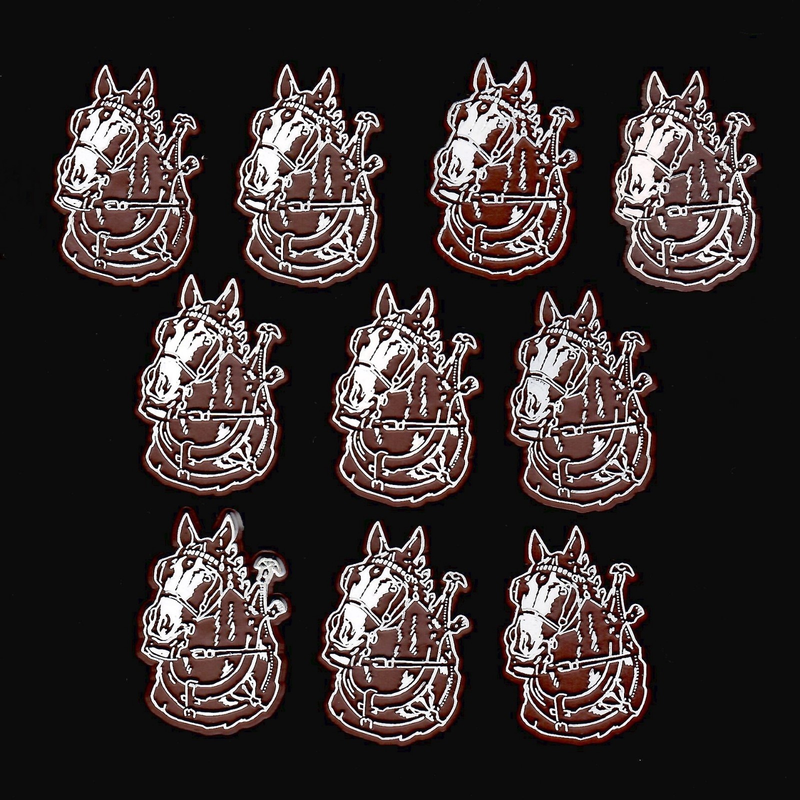 10x Lot Budweiser Clydesdales Vtg Rubber Fridge Magnet 70\'s Advertise Beer