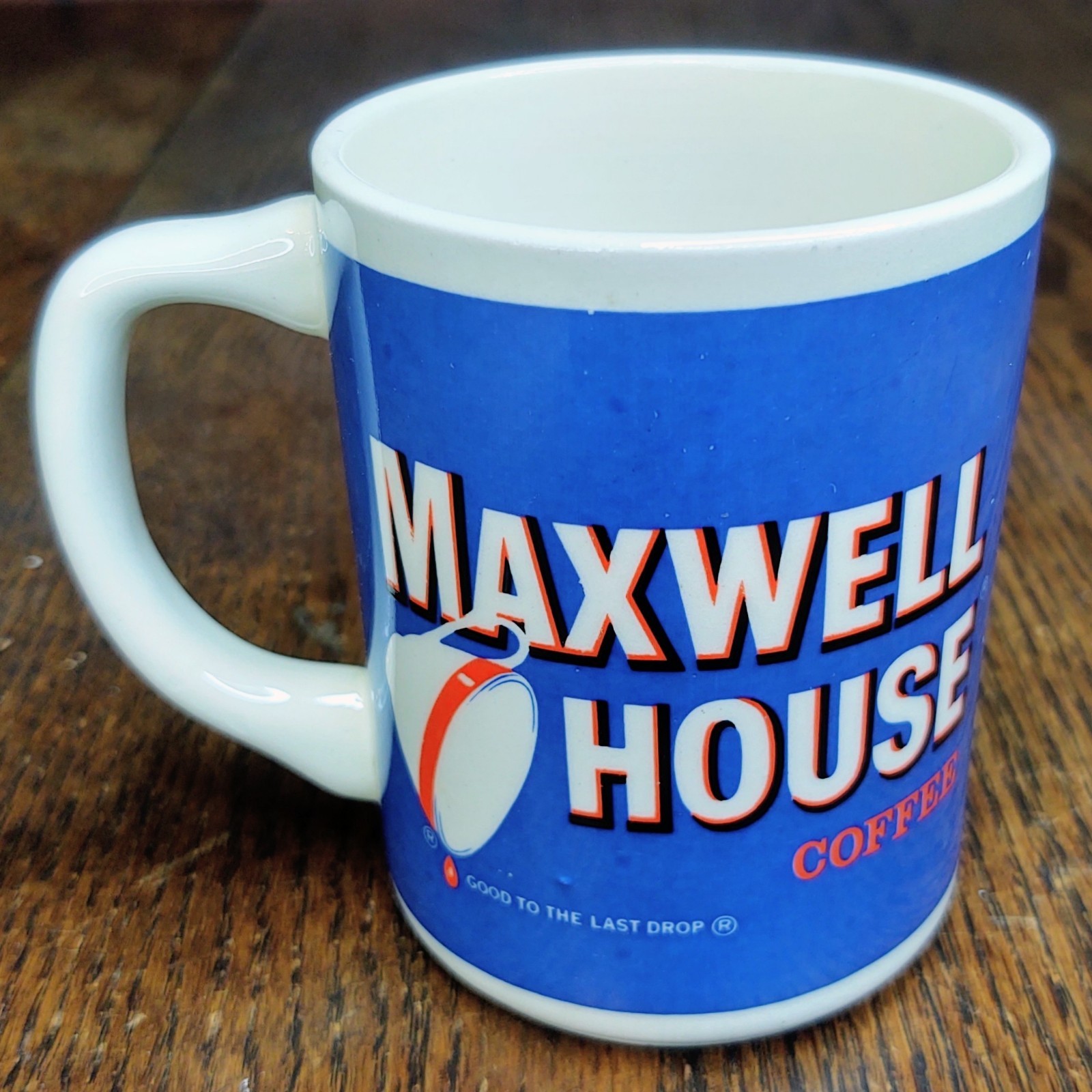 VTG Maxwell House Coffee Mug Good To The Last Drop Blue General Foods
