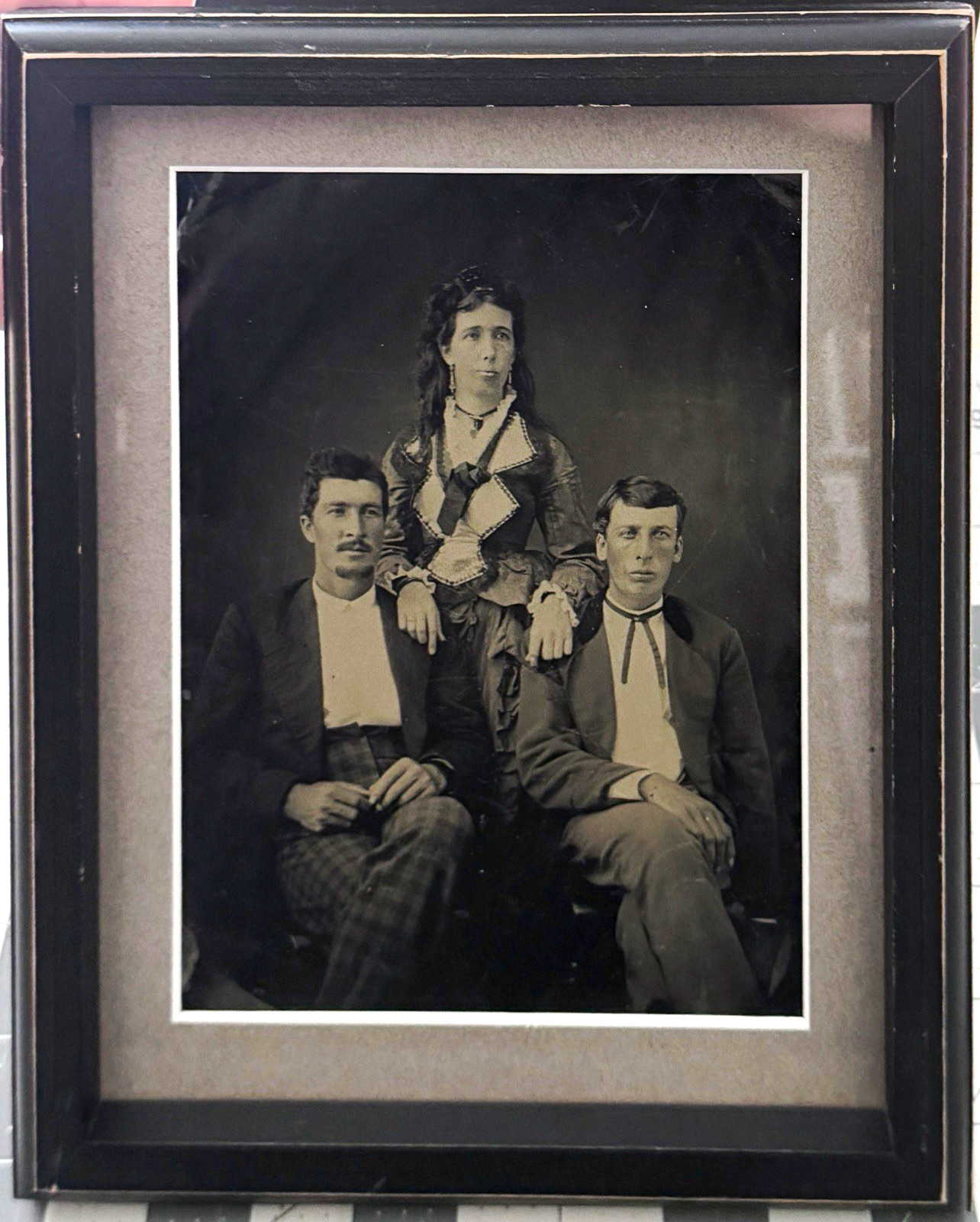 Rare Full Plate Tintype Picture in Modern Frame