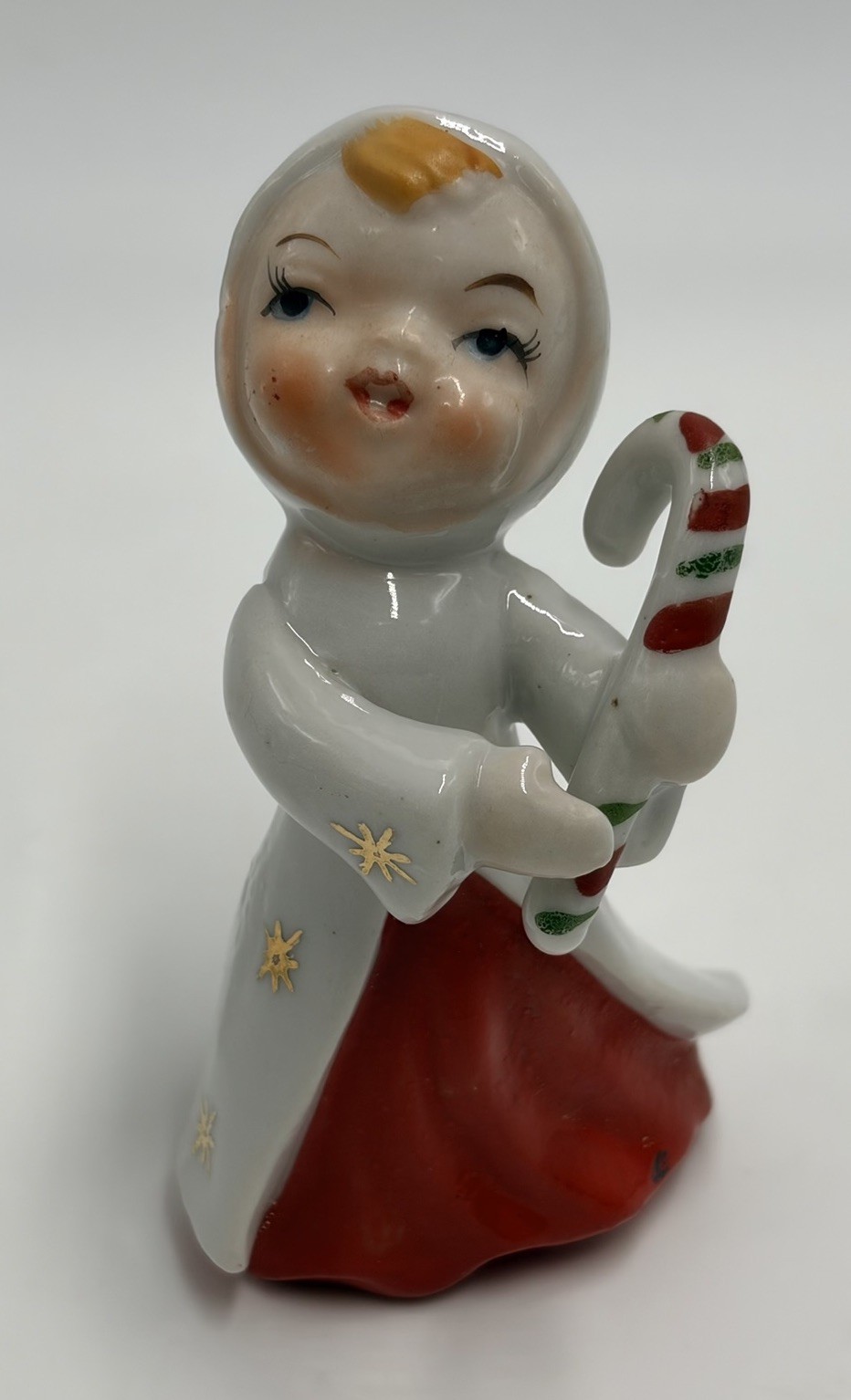 Vintage Napco Lefton Christmas Angel Atomic Stars Figurine With Candy Cane