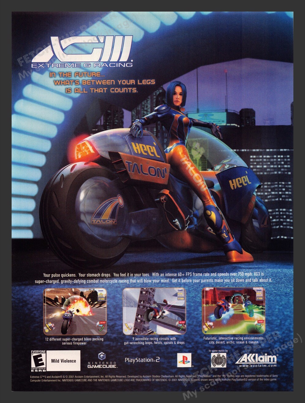 2001 XGIII: Extreme G Racing Video Game Print Advertisement
